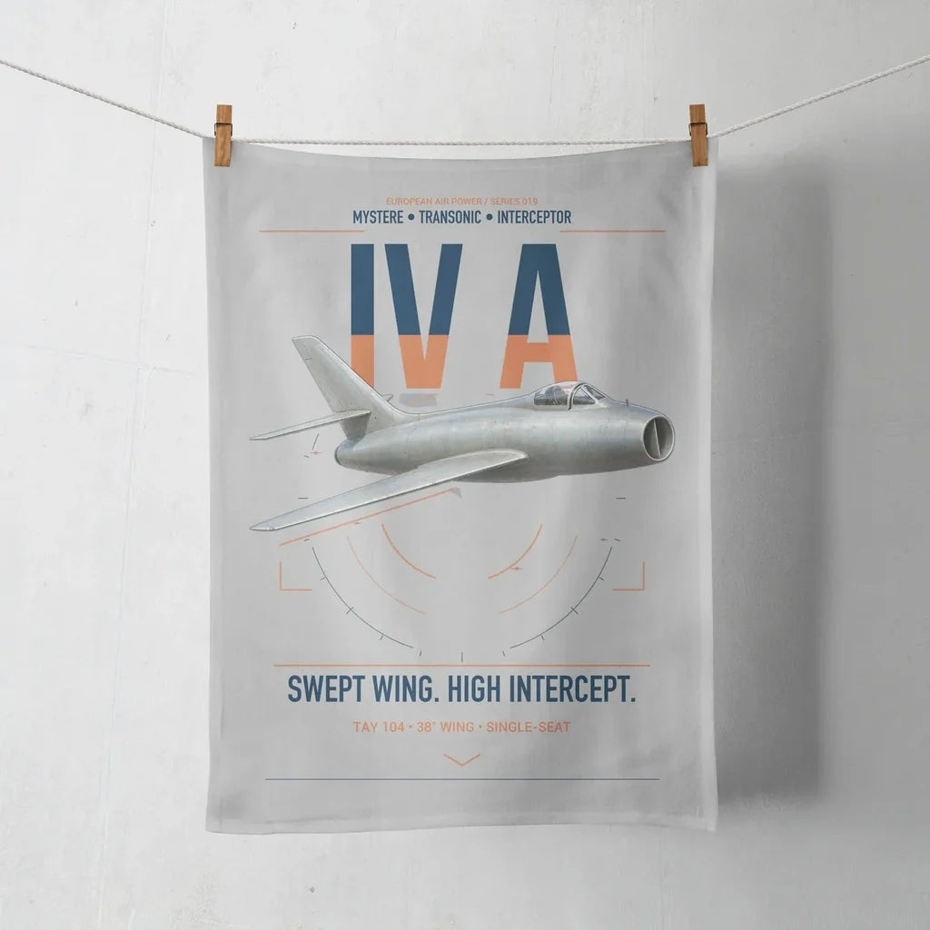 Dassault Mystère IV A design on light gray towel