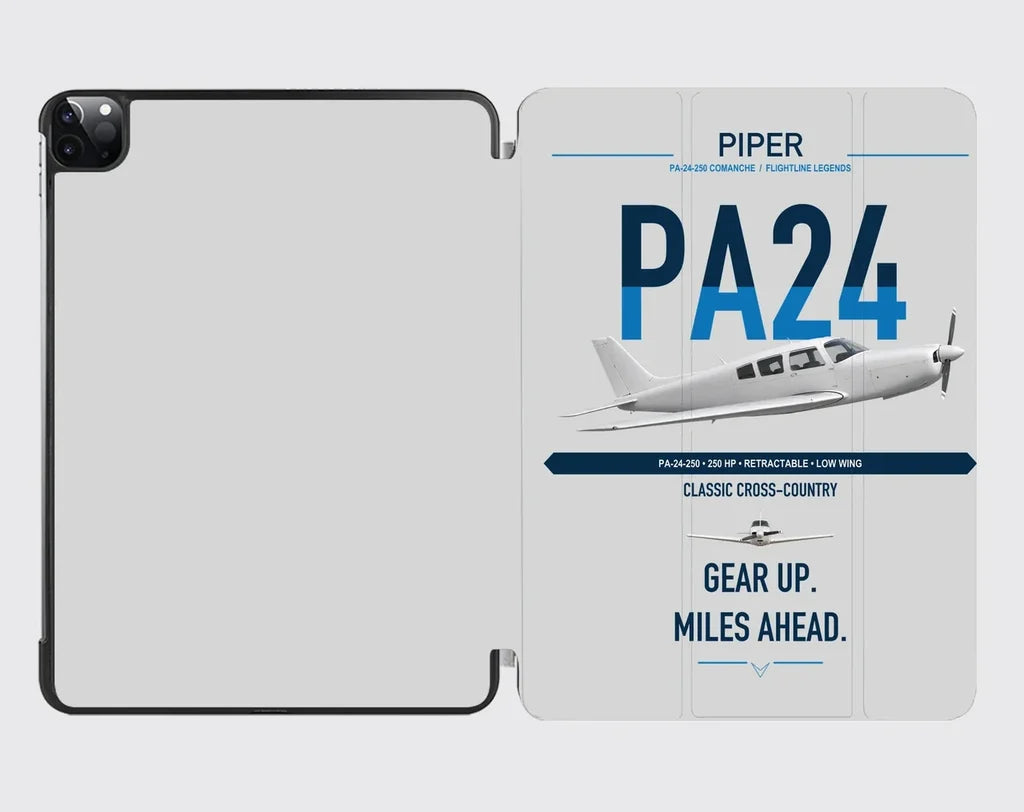 Piper PA-24-250 Comanche 250 design on light gray ipad tablet case