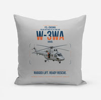 Thumbnail for PZL-Świdnik W-3WA Sokół design on light gray pillow