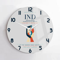 Thumbnail for Indianapolis International Airport (IND) design on light gray no frame wall clock