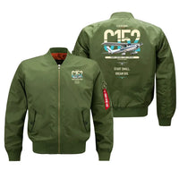 Thumbnail for Cessna 152 design on green bomber jacket, double-side print