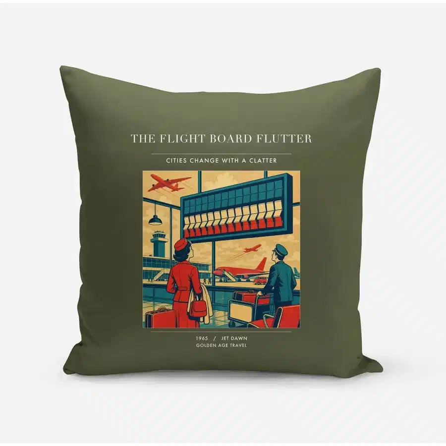 VINTAGE G4302 - The Flight Board Flutter - Designed Pillows design on greenarmy