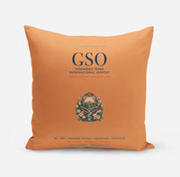 Thumbnail for Piedmont Triad International Airport (GSO) design on orange pillow