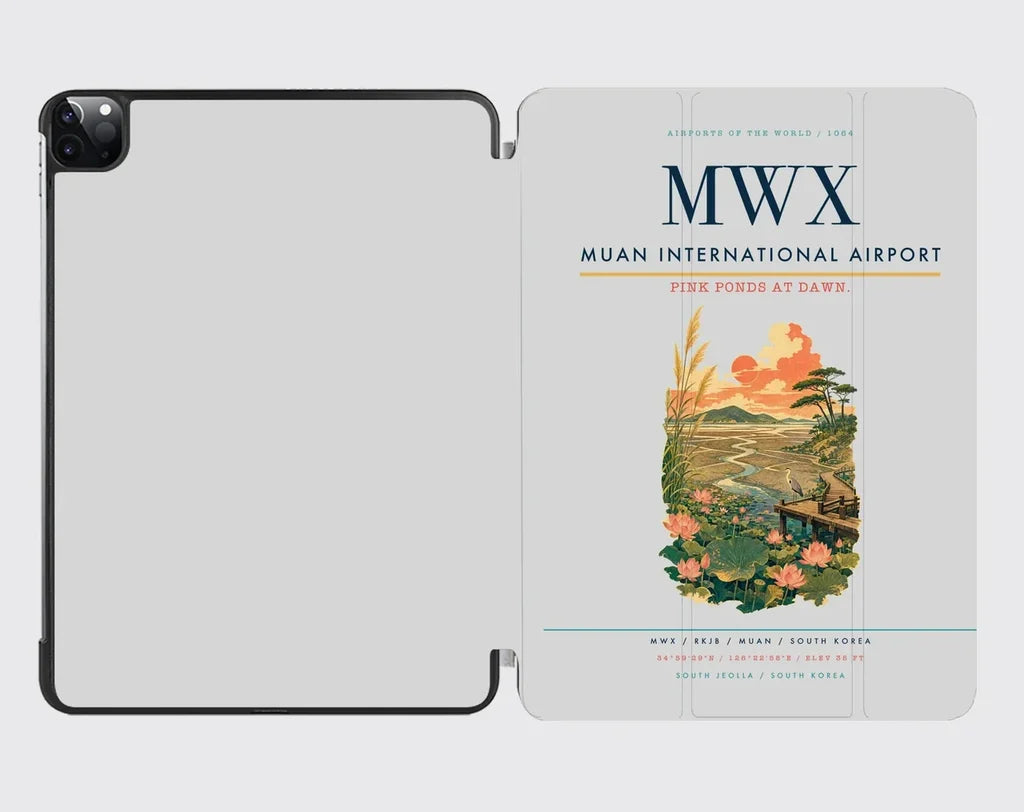 Muan International Airport (MWX) design on light gray ipad tablet case