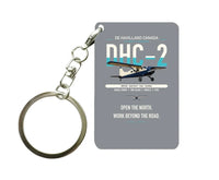 Thumbnail for DHC-2 Beaver Mk I design on gray designed key chain, double-side print