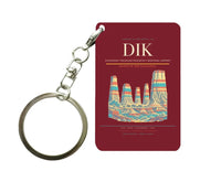Thumbnail for Dickinson Theodore Roosevelt Regional Airport (DIK) design on dark red key chain