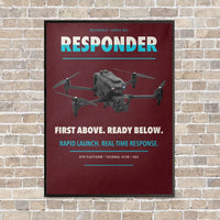 Thumbnail for BRINC Responder vertical canvas print - framed - dark red background