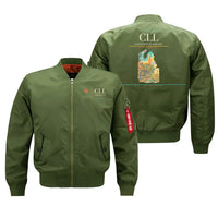 Thumbnail for Easterwood Airport (CLL) design on green bomber jacket