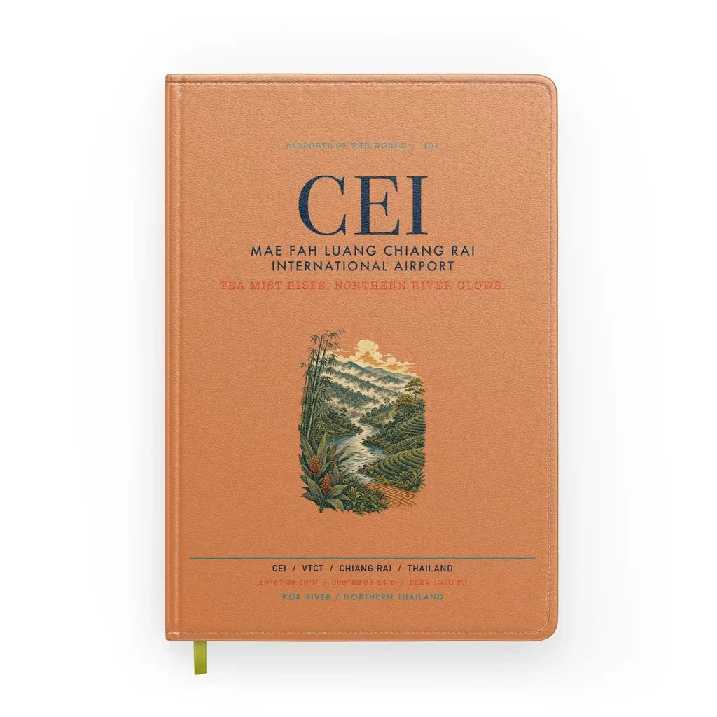 Mae Fah Luang Chiang Rai International Airport (CEI) design on orange notebook