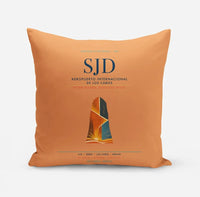 Thumbnail for Aeropuerto Internacional de Los Cabos (SJD) design on orange pillow
