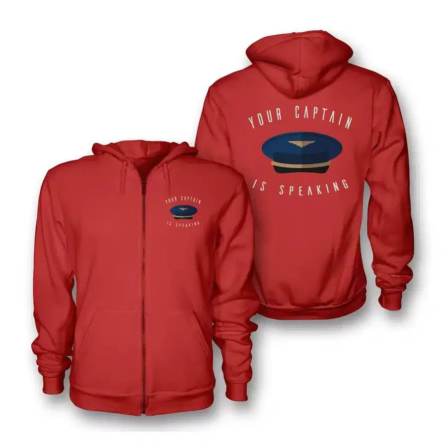 Your Captain Is Speaking Zipped Hoodie - view 6