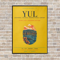 Thumbnail for Montréal–Trudeau International Airport YUL vertical canvas print - framed - yellow background