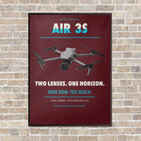 Thumbnail for DJI Air 3S vertical canvas print - framed - dark red background