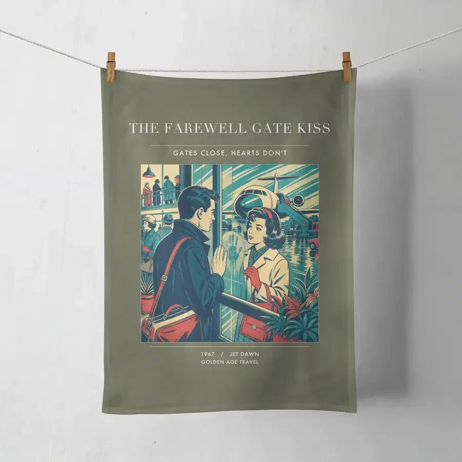 VINTAGE G4380 - The Farewell Gate Kiss - Designed Towels design on greenarmy