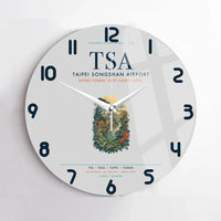 Thumbnail for Taipei Songshan Airport (TSA) design on light gray no frame wall clock