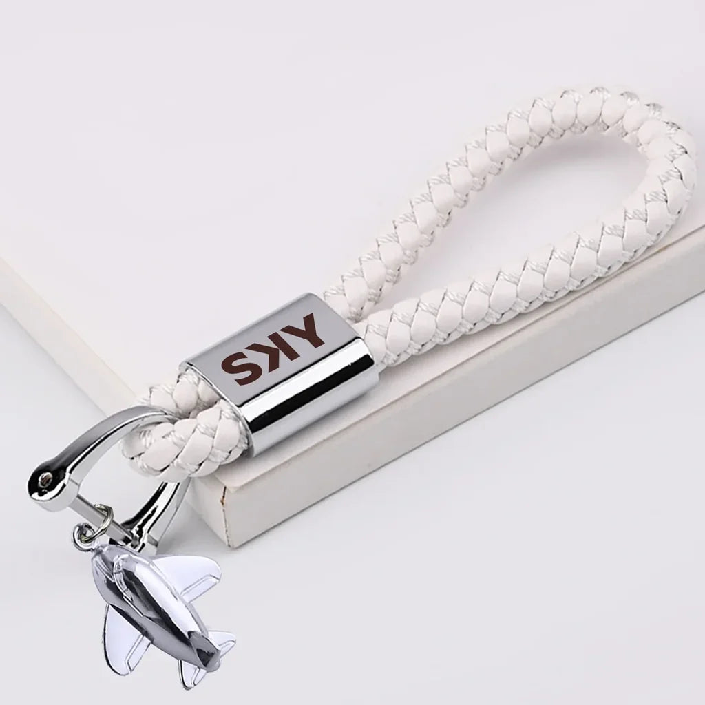 Customisable SKY Airline Design Leather Car Key Chain - view 6