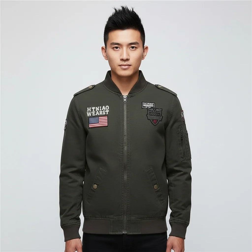 US Flag Bomber Pilot Cotton Jacket - view 8