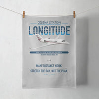 Thumbnail for Cessna Citation Longitude design on light gray towel