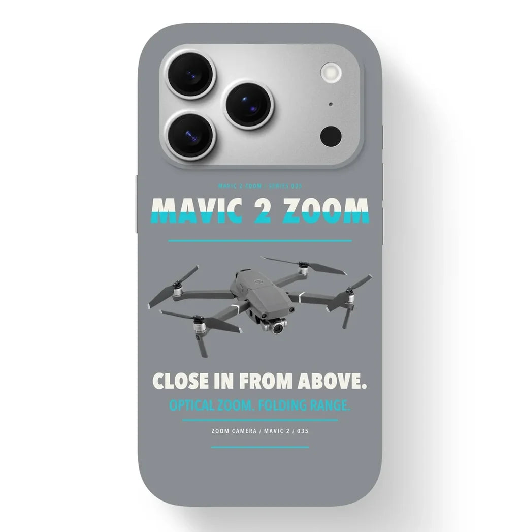 DJI Mavic 2 Zoom Case design on gray iphone case
