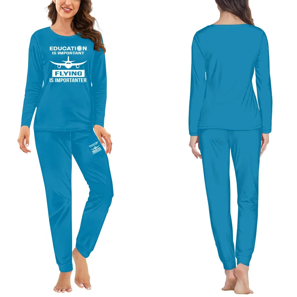 Flying is Importanter women pajamas - Light Blue