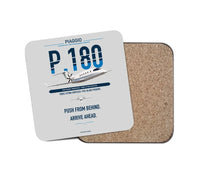 Thumbnail for Piaggio P.180 Avanti EVO design on light gray 1 piece coaster