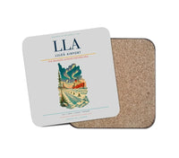 Thumbnail for Luleå Airport (LLA) design on light gray 1 piece coaster
