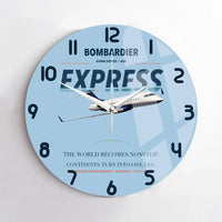 Thumbnail for Bombardier Global Express design on light blue no frame wall clock