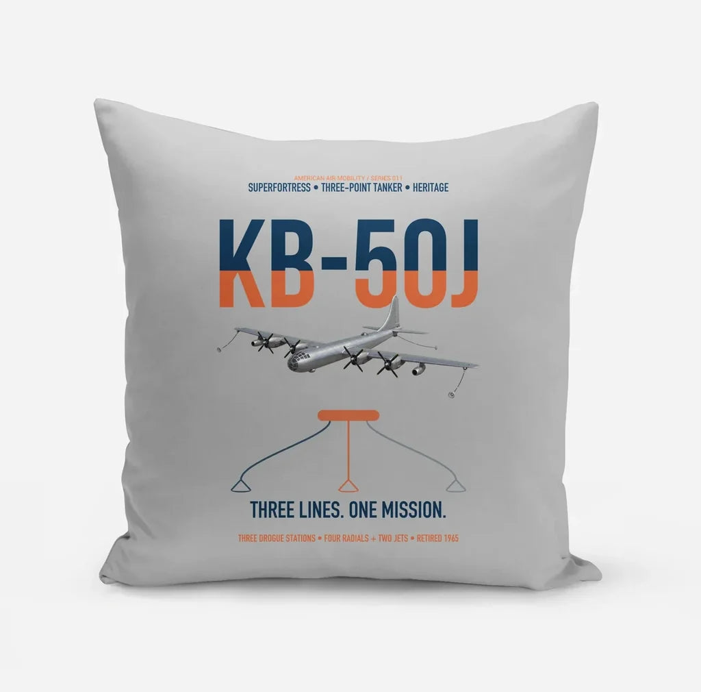 KB-50J Superfortress design on light gray pillow