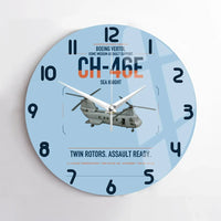Thumbnail for Boeing Vertol CH-46E Sea Knight design on light blue no frame wall clock
