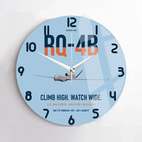 Thumbnail for RQ-4B Global Hawk design on light blue no frame wall clock