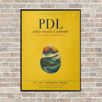Thumbnail for João Paulo II Airport PDL vertical canvas print - framed - yellow background