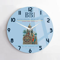 Thumbnail for Biju Patnaik International Airport (BBI) design on light blue no frame wall clock