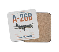 Thumbnail for A-26B Invader design on light gray 1 piece coaster