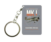 Thumbnail for Fairey Swordfish Mk I design on gray designed key chain, double-side print