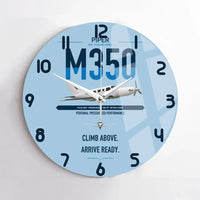 Thumbnail for Piper M350 design on light blue no frame wall clock