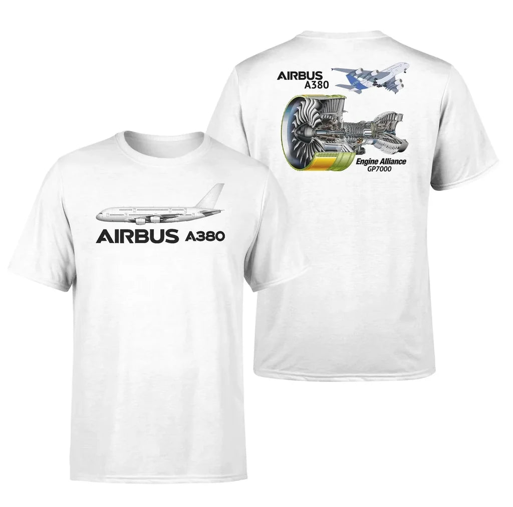 Airbus A380 & GP700 Engine Designed Double-Side aviation t-shirt