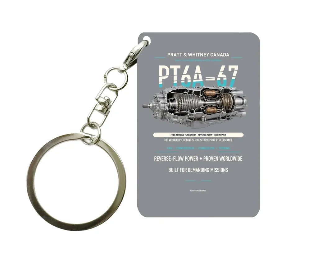 PT6A-67 Key Chain design on gray key chain