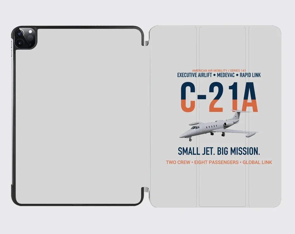 C-21A Learjet Small Jet Big Mission design on light gray ipad tablet case