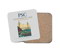 Thumbnail for Tri-Cities Airport (PSC) design on light gray 1 piece coaster