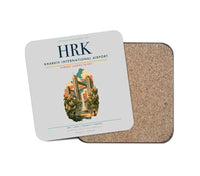 Thumbnail for Kharkiv International Airport (HRK) design on light gray 1 piece coaster