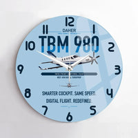 Thumbnail for Daher TBM 980 design on light blue no frame wall clock