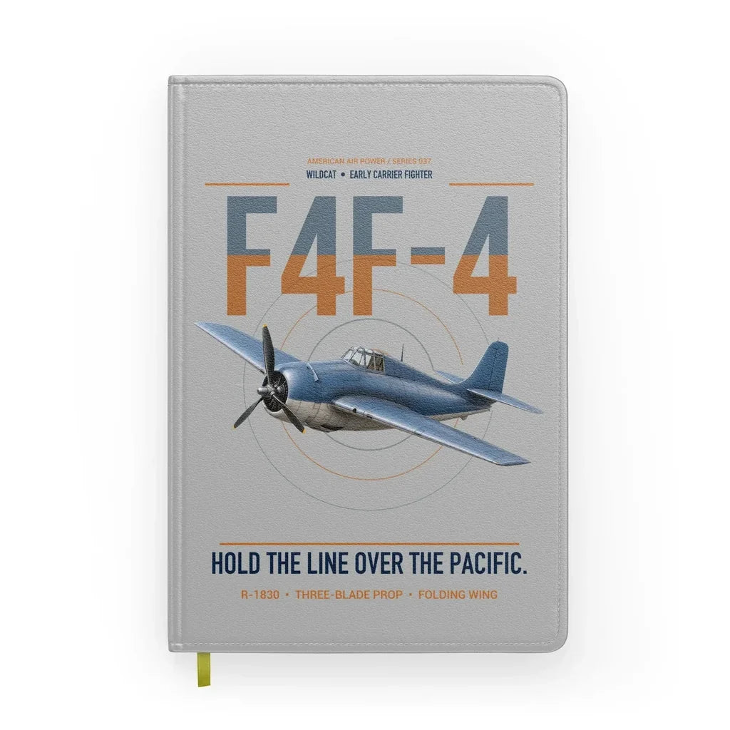 F4F-4 Wildcat design on light gray notebook