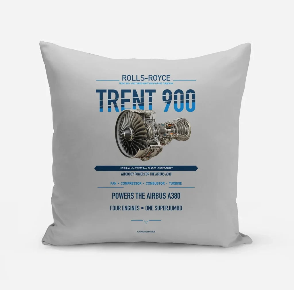TRENT 900 design on light gray pillow