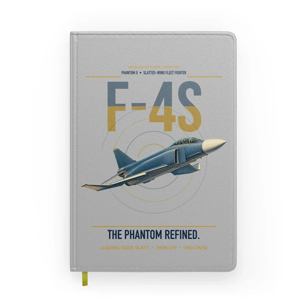 F-4S Phantom II design on light gray notebook