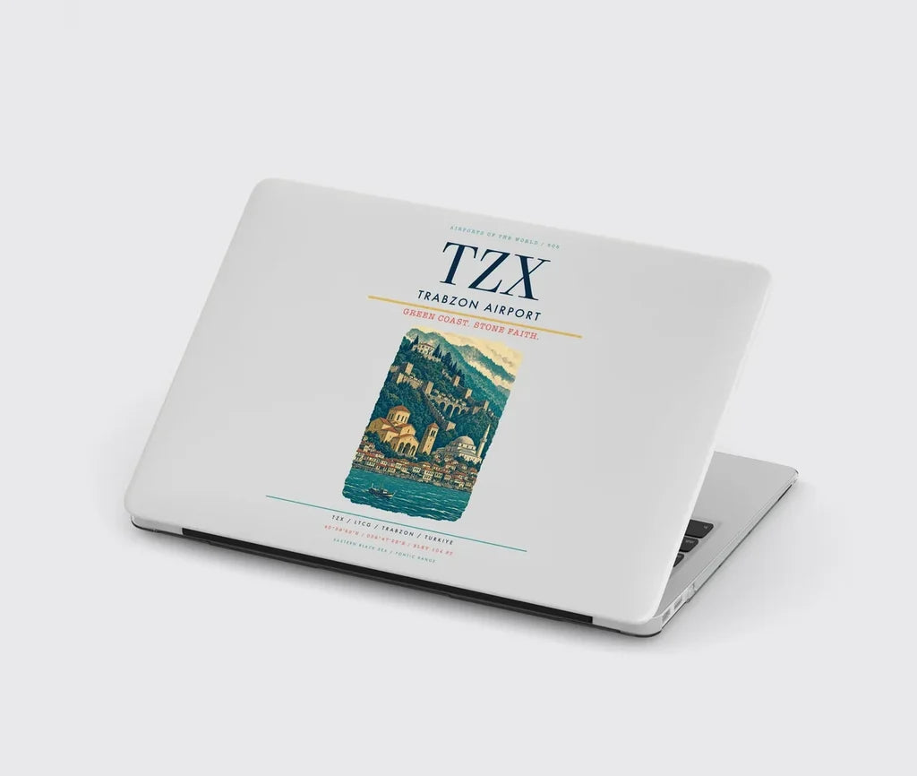 Trabzon Airport (TZX) design on light gray MacBook case
