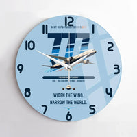 Thumbnail for Boeing 777-9 design on light blue no frame wall clock