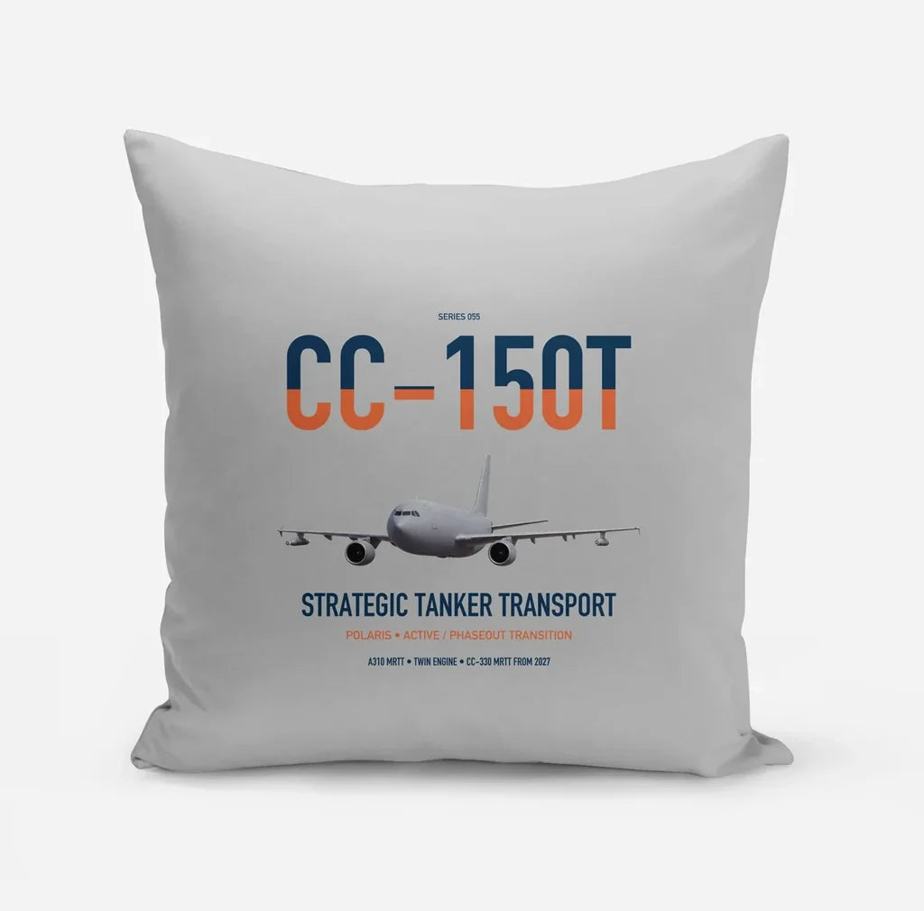 Airbus CC-150T Polaris design on light gray pillow
