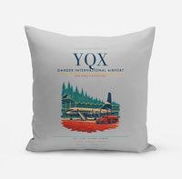 Thumbnail for Gander International Airport (YQX) design on light gray pillow