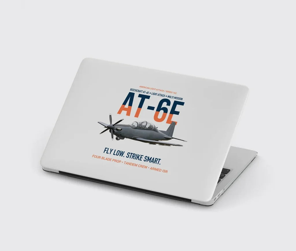 AT-6E Wolverine Light Attack design on light gray MacBook case