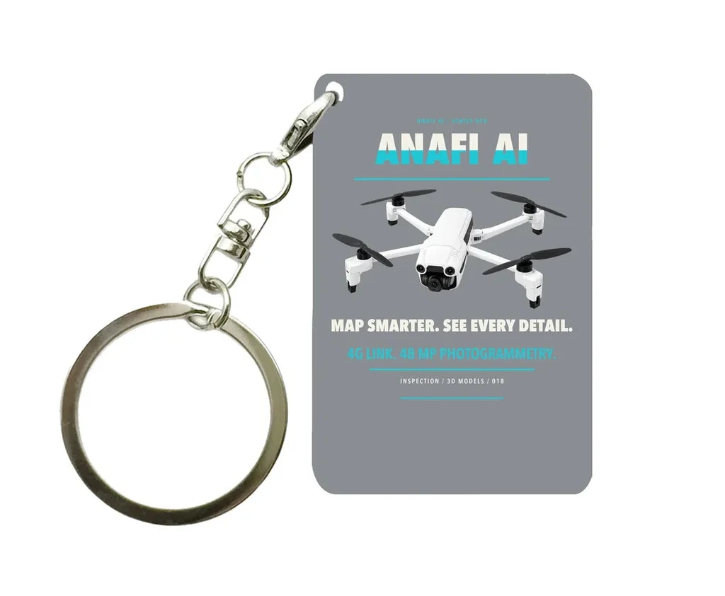 Parrot ANAFI Ai Key Chain design on gray key chain